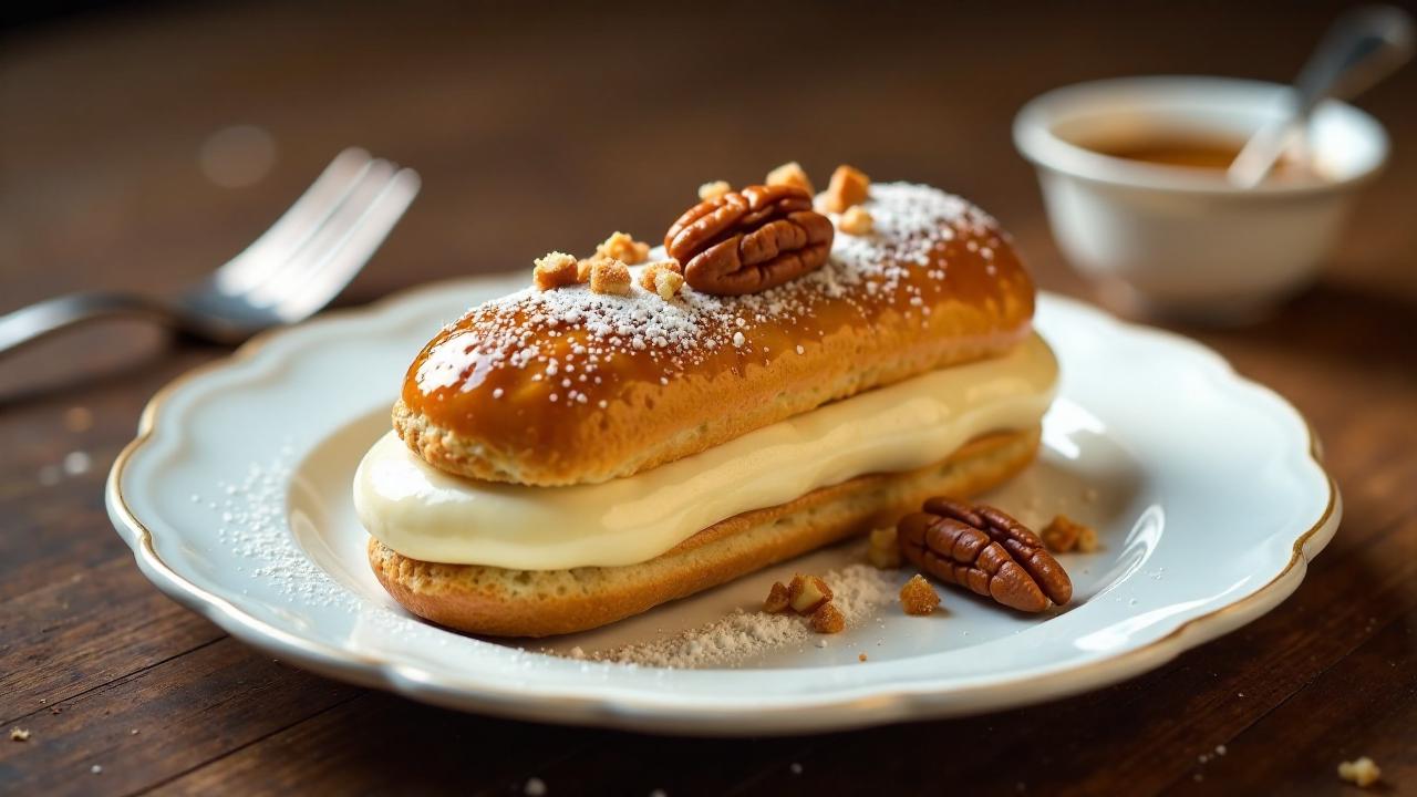 Salzkaramell-Eclairs mit Pekannüssen