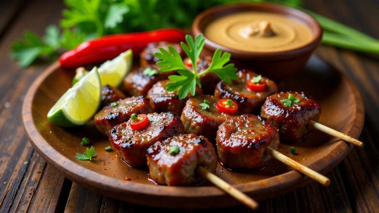 Sate Babat (beef tripe satay)