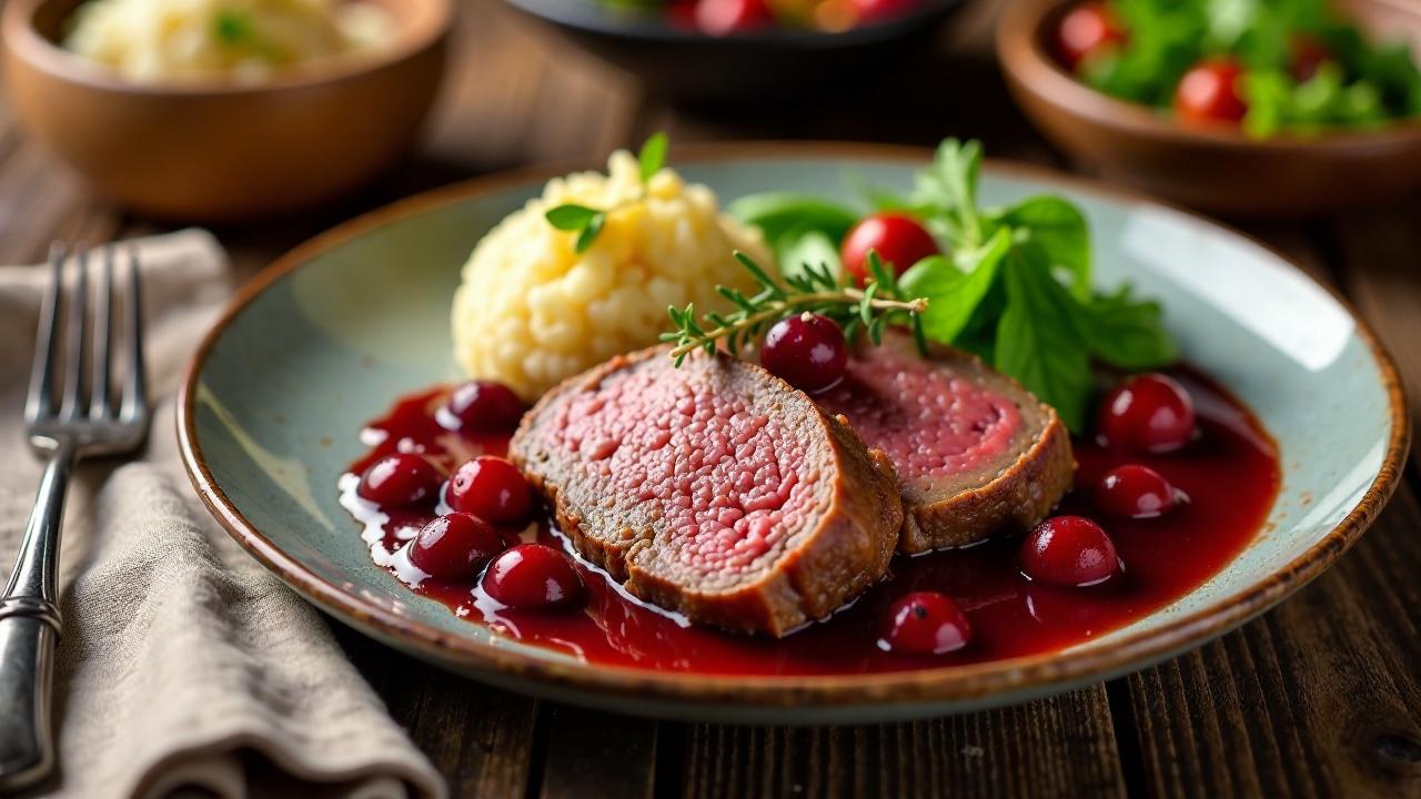 Sauerbraten im Cranberry-Fond