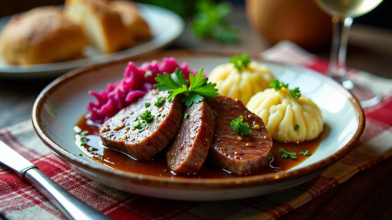 Sauerbraten im Weißweinfond