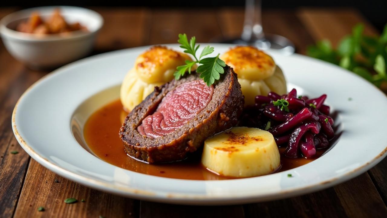 Sauerbraten mit Apfel-Zwiebel-Chutney