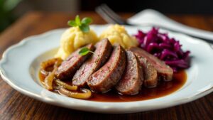 Sauerbraten mit Balsamico und Zwiebeln