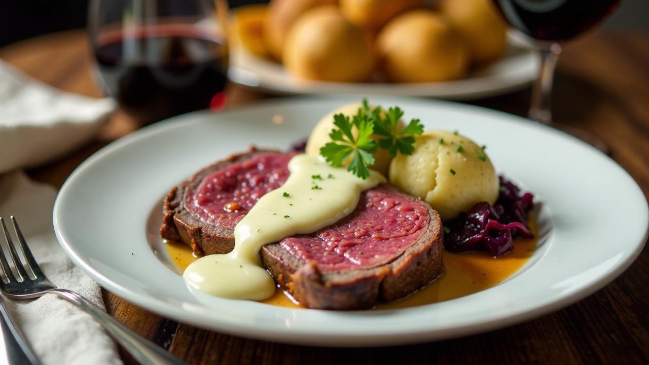 Sauerbraten mit Gorgonzola-Sauce