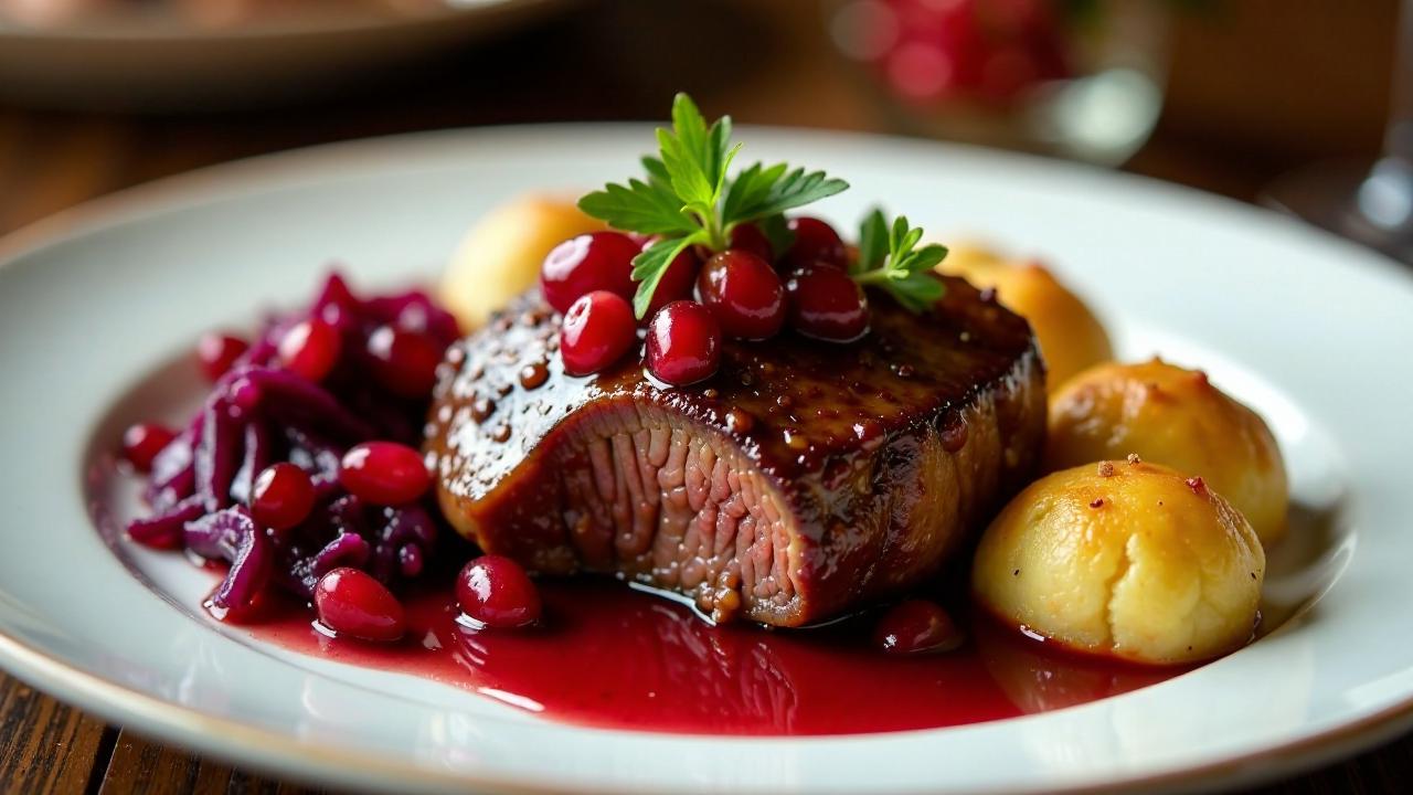 Sauerbraten mit Granatapfelsauce