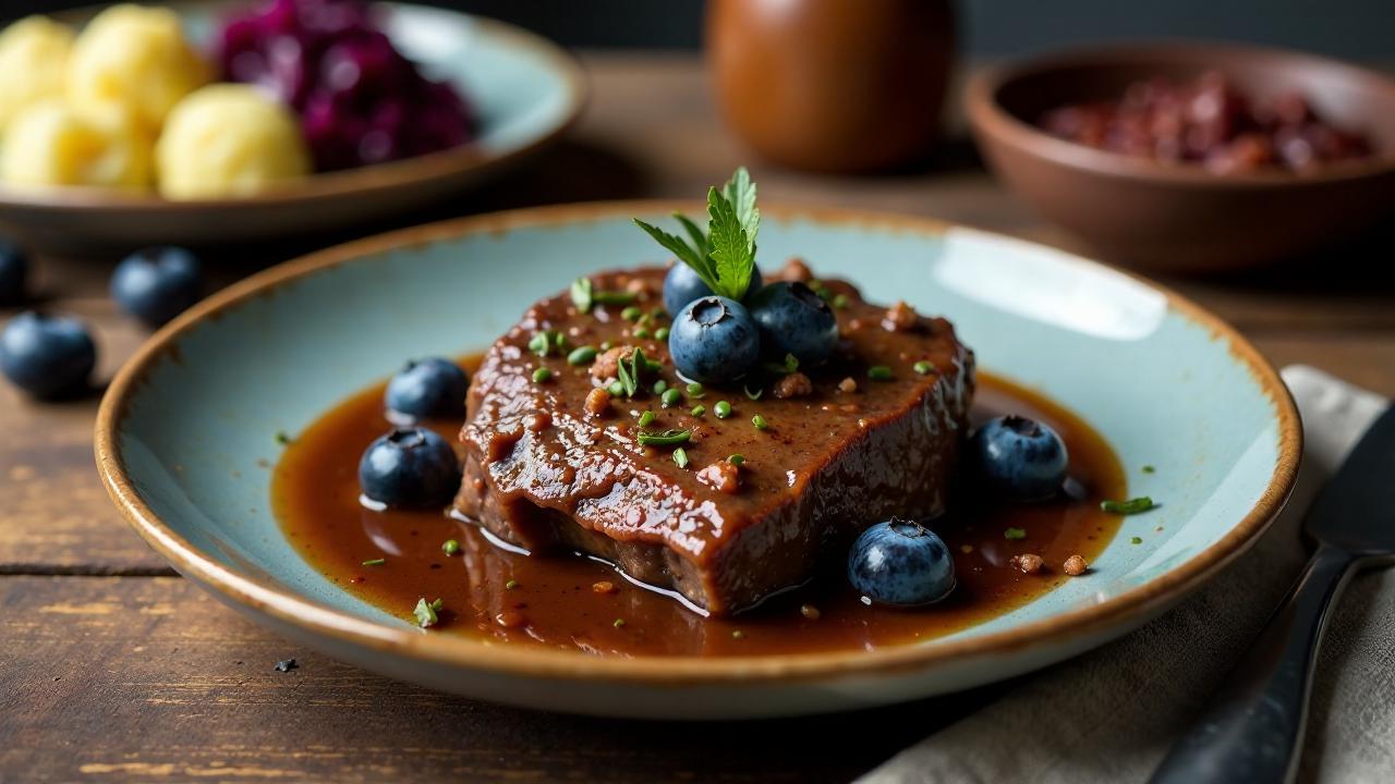 Sauerbraten mit Heidelbeeren