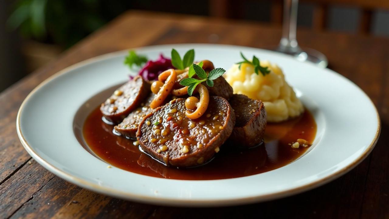 Sauerbraten mit Pfifferlingen