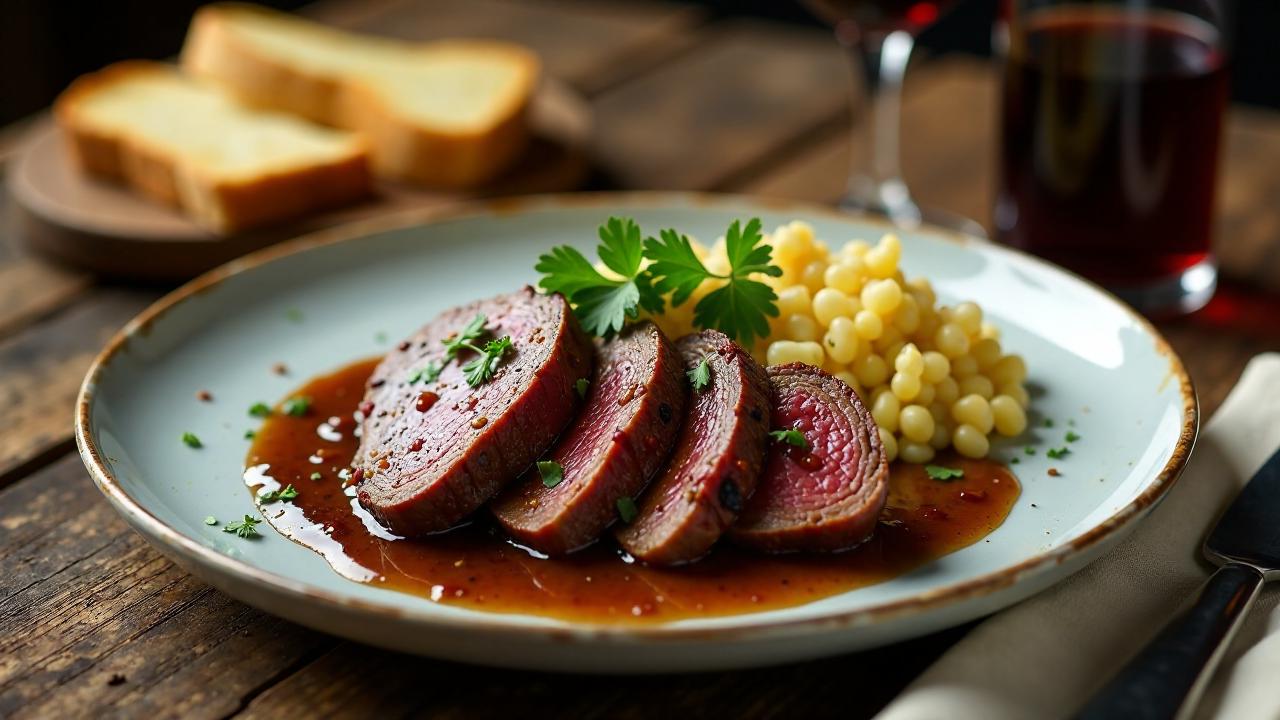 Sauerbraten mit Pumpernickel