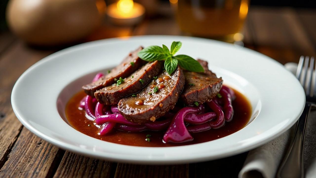 Sauerbraten mit Rotkohl