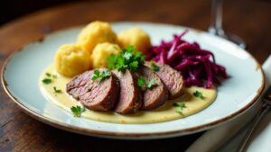 Sauerbraten mit Sauerrahmsauce