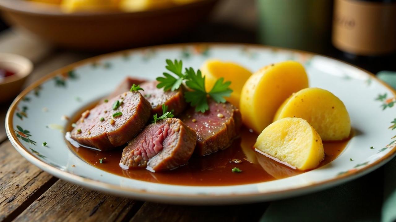 Sauerbraten mit Senfkartoffeln