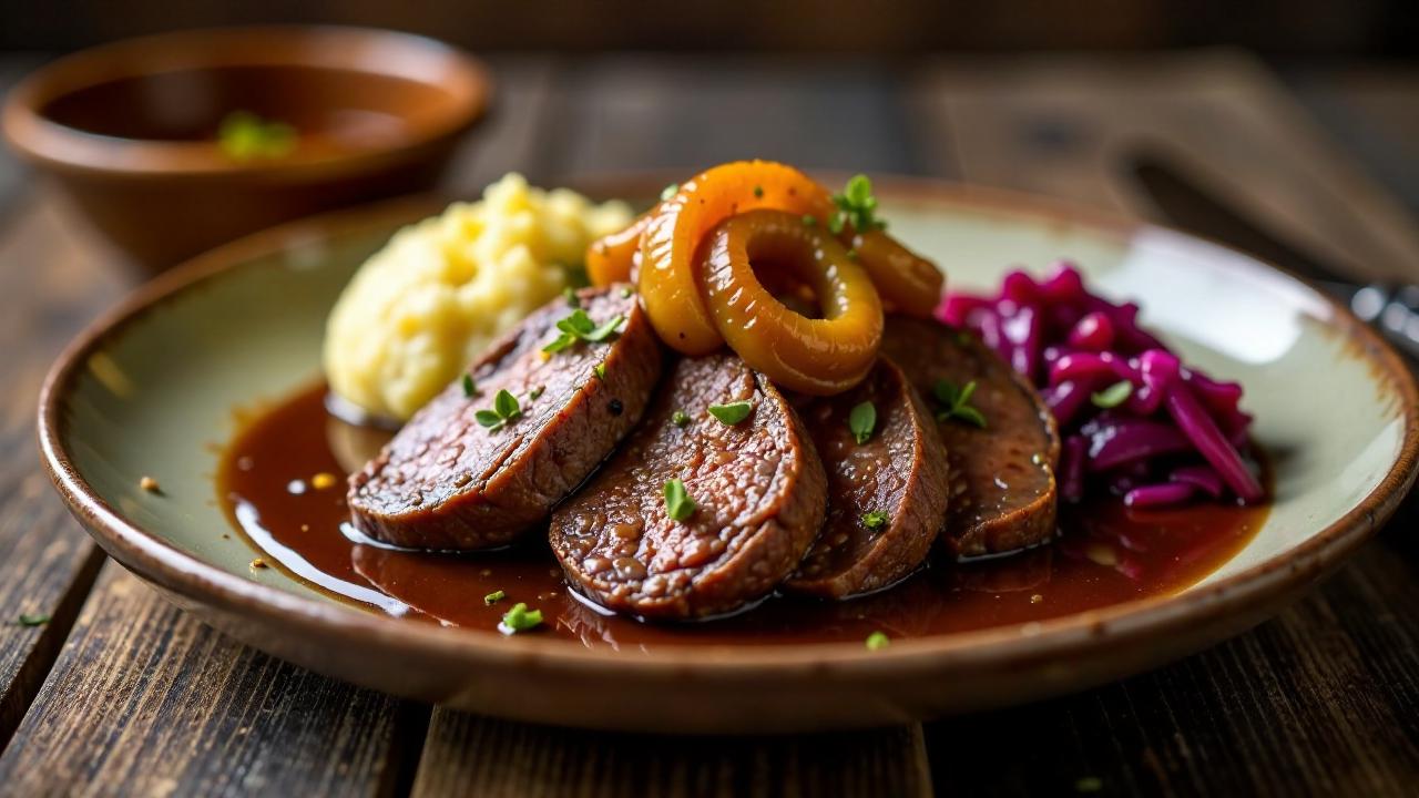 Sauerbraten mit karamellisierten Zwiebeln