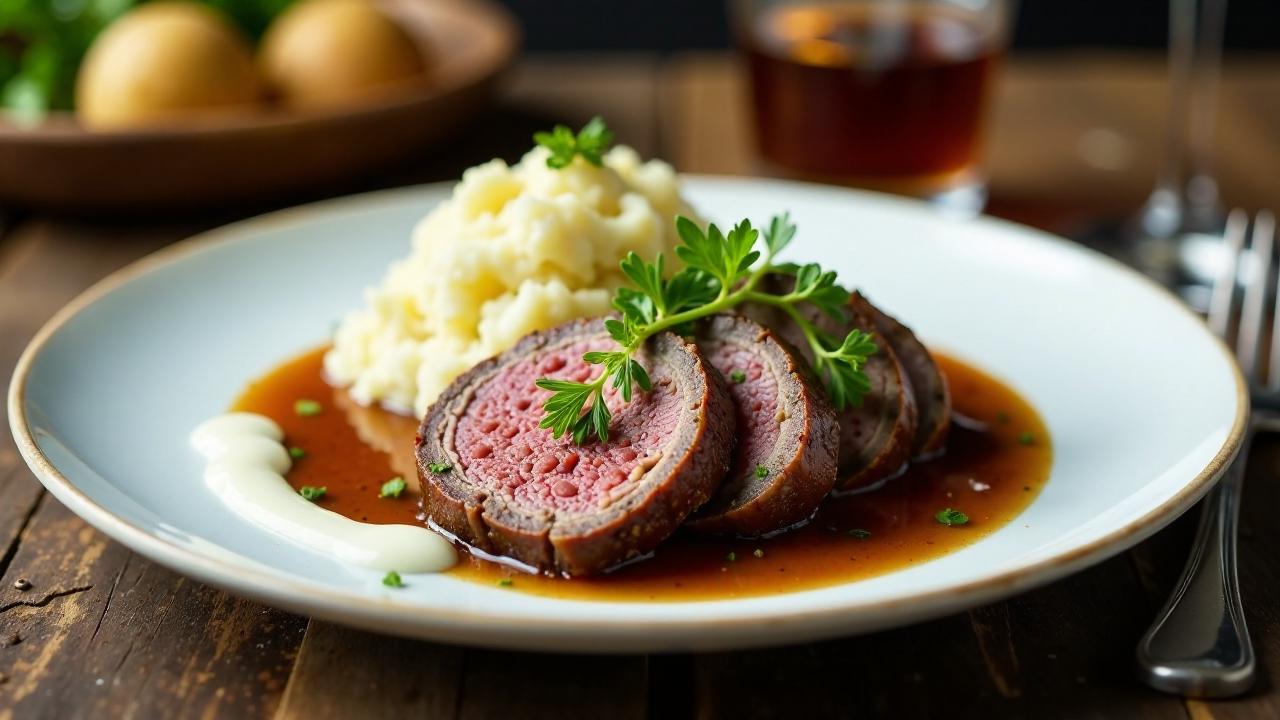 Sauerbraten mit leichter Joghurt-Kräutersauce