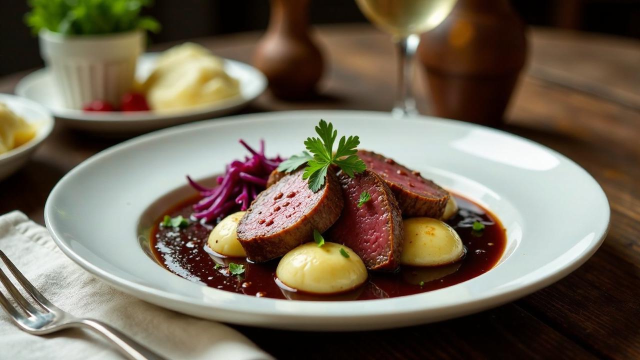 Sauerbraten mit traditionell eingelegtem Rindfleisch