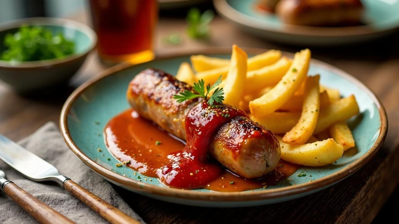 Sauerteig-Currywurst mit Dill-Pommes