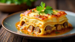 Saumagen-Lasagne mit Sauerkraut