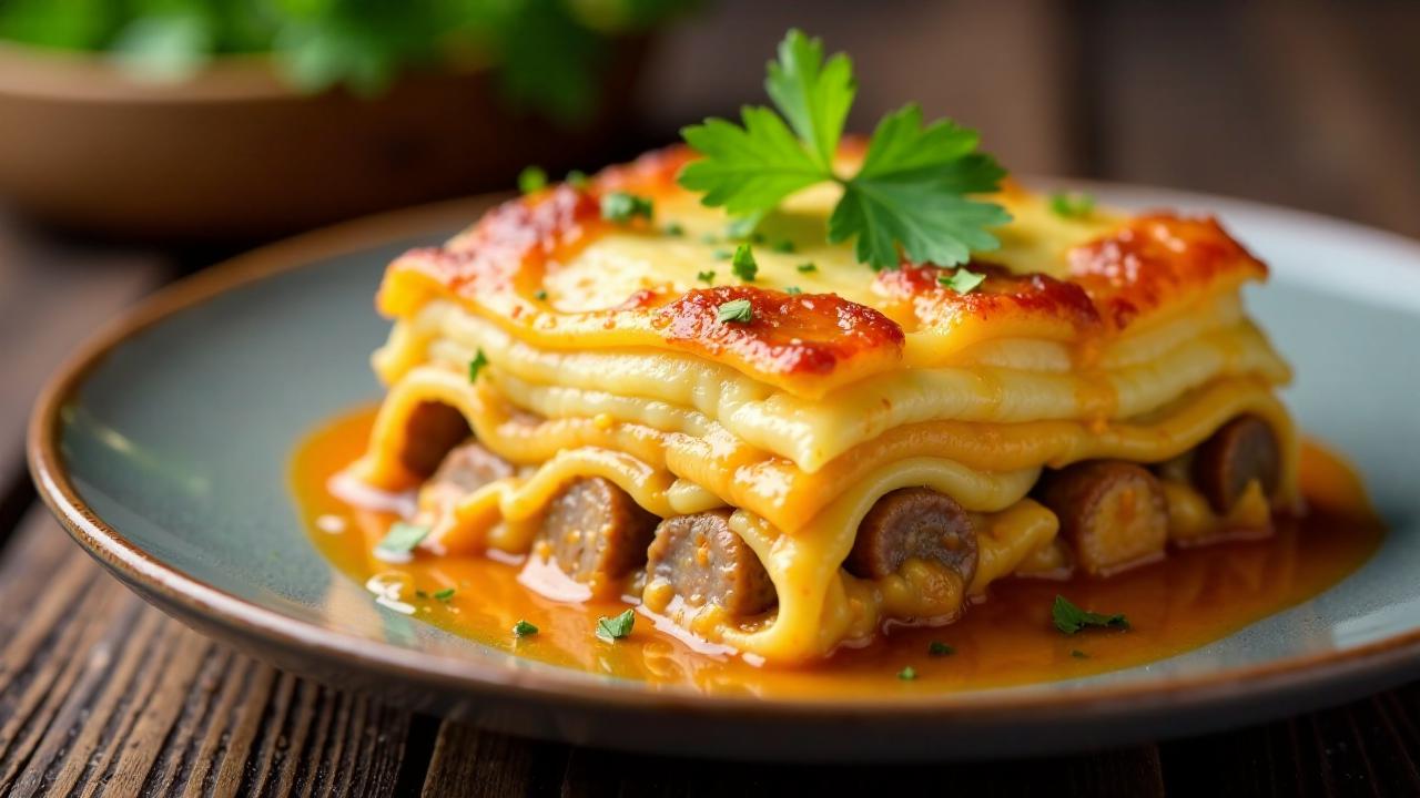 Saumagen-Lasagne mit Sauerkraut