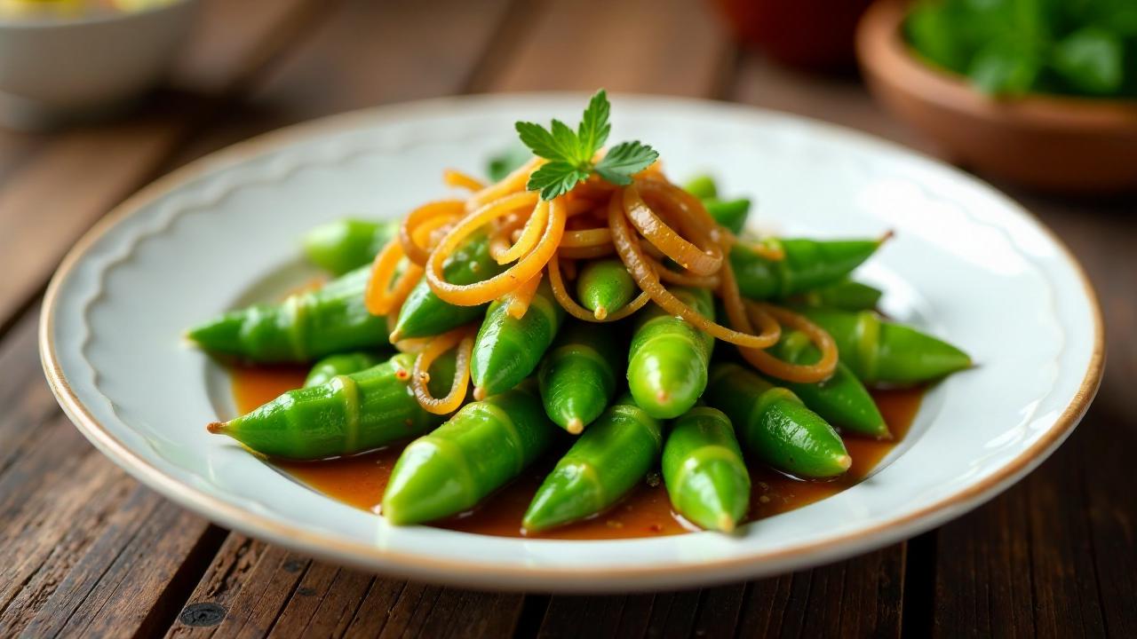 Sautéed Okra mit Zwiebeln