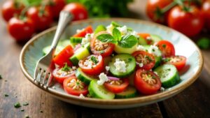 Schafskäsesalat mit Oregano