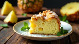 Schlesischer Streuselkuchen mit Ananasstücken