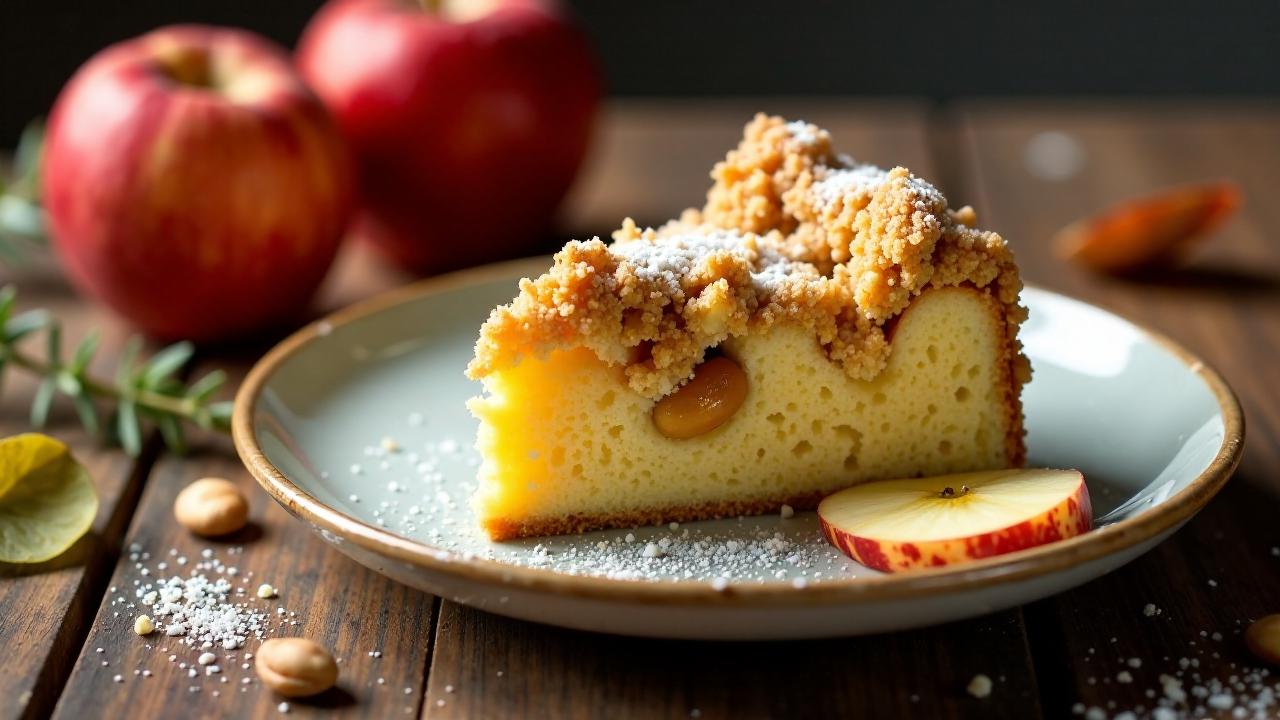 Schlesischer Streuselkuchen mit Apfelstückchen