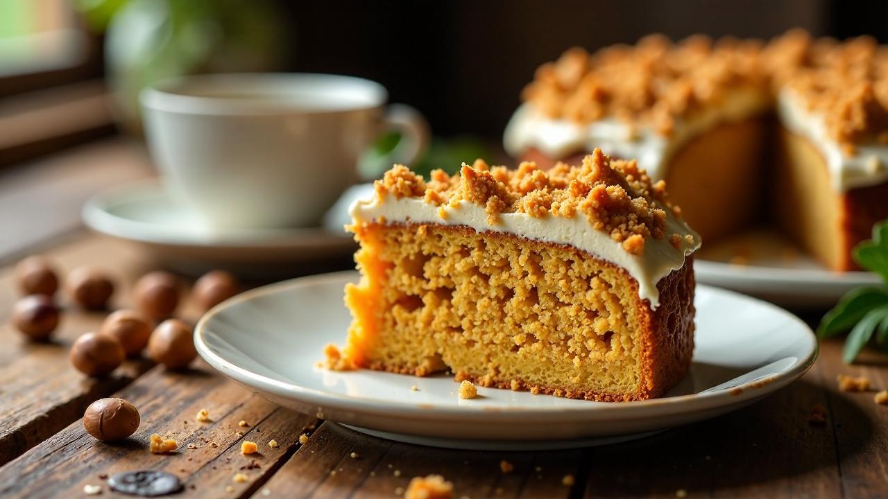 Schlesischer Streuselkuchen mit Möhren und Haselnüssen