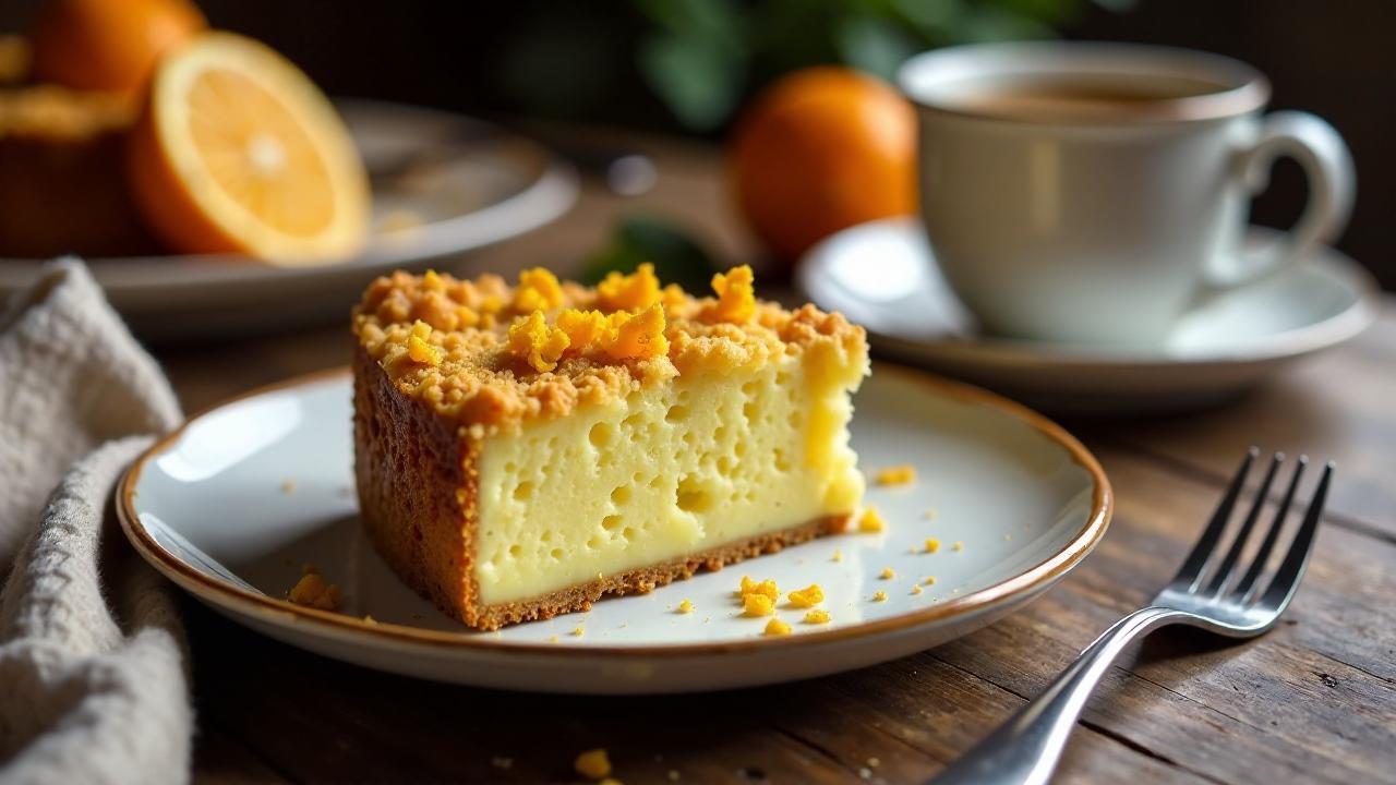 Schlesischer Streuselkuchen mit Orangenaroma