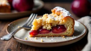 Schlesischer Streuselkuchen mit Pflaumenstücken