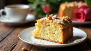 Schlesischer Streuselkuchen mit Pinienkernen