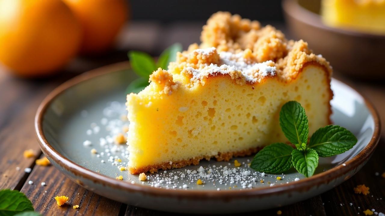 Schlesischer Streuselkuchen mit Zitronen- und Orangenabrieb