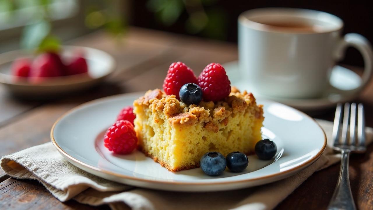 Schlesischer Streuselkuchen mit Zitronenquark und Beeren