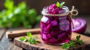 Schnell eingelegter Rotkohl