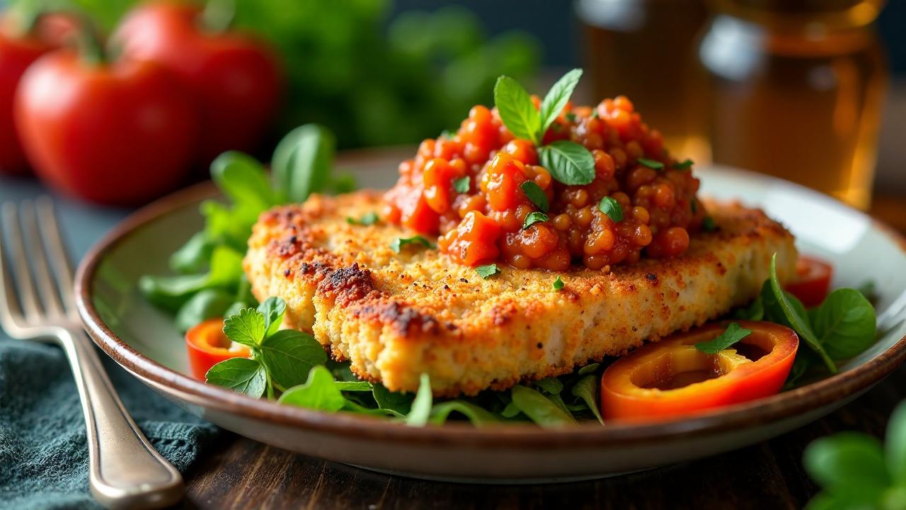 Schnitzel mit Tomaten-Paprika-Pesto