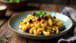 Schokoladen-Käsespätzle mit Chilli