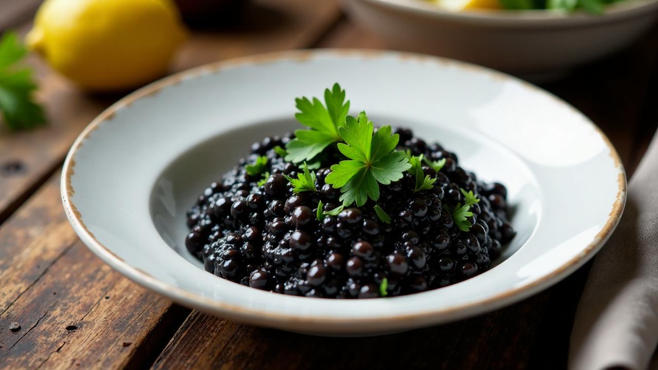 Schwarze Risotto mit Sepia-Tinte