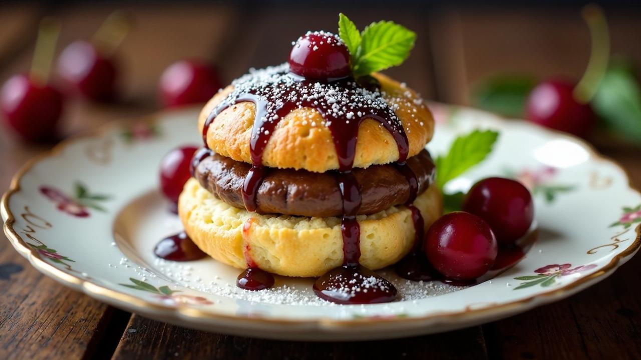 Schwarzwälder-Kirsch-Profiteroles