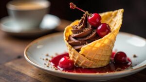 Schwarzwälder Kirschtorte im Waffelbecher