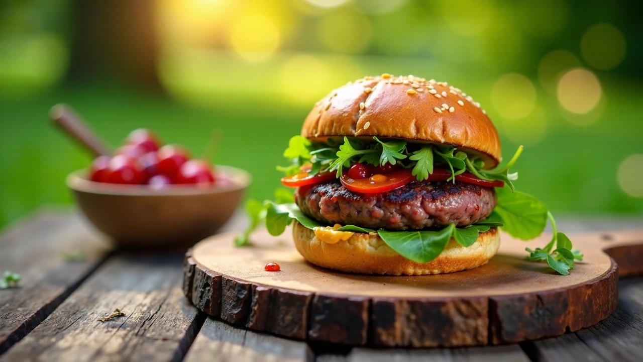 Schwarzwälder Schinken-Burger mit Kirschchutney