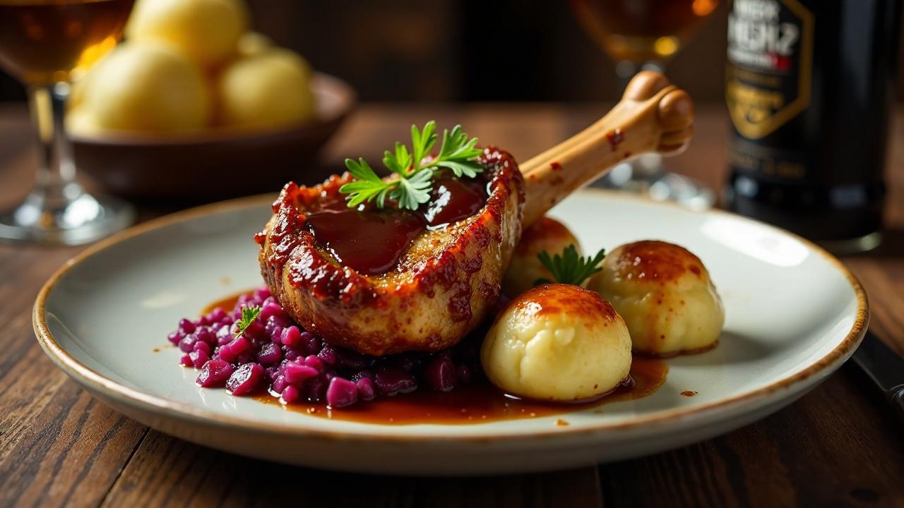 Schweinshaxe in Dunkelbiersoße