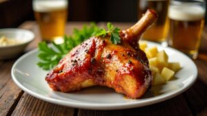 Schweinshaxe mit Biergarten-Kartoffelsalat