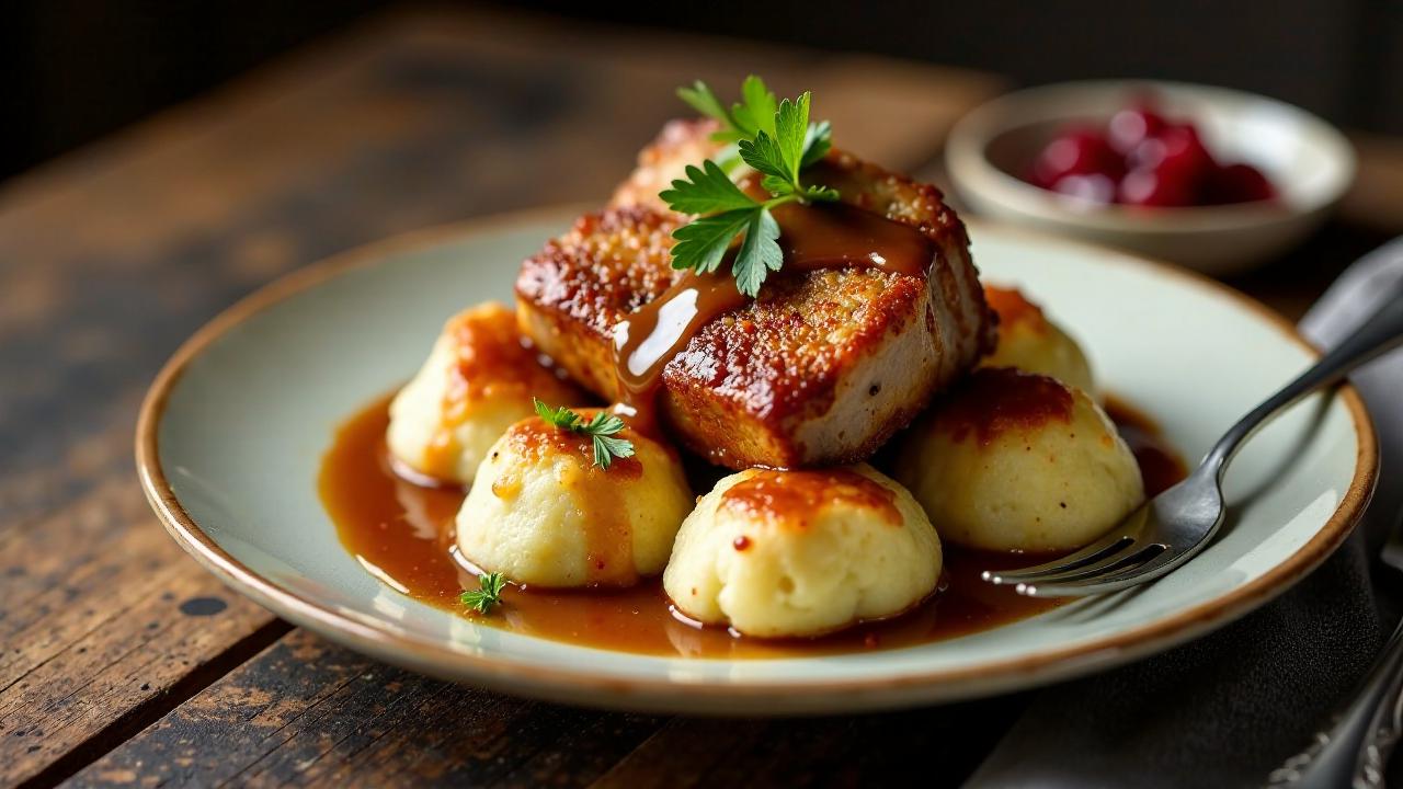 Schweinshaxe mit Knödeln