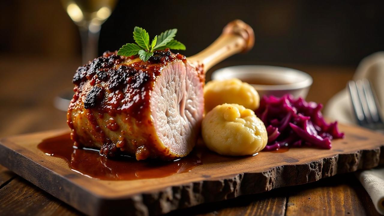 Schweinshaxe mit Knoblauch-Kräuter-Butter