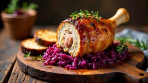 Schweinshaxe mit Roggenbrot