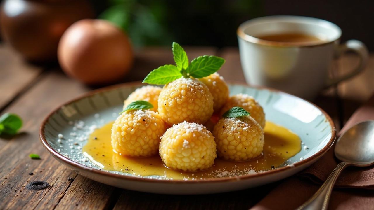 Süße Couscous-Kugeln mit Honig