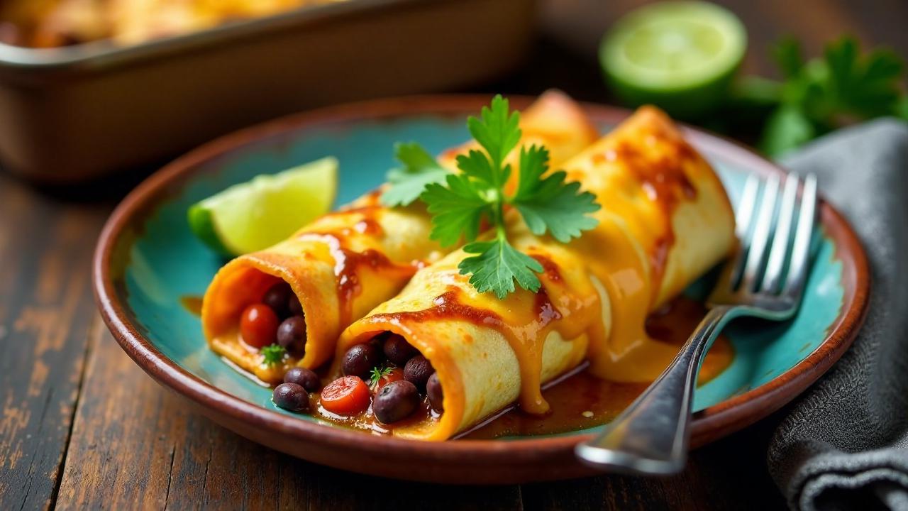 Süße Kartoffel- und schwarze Bohnen Enchiladas