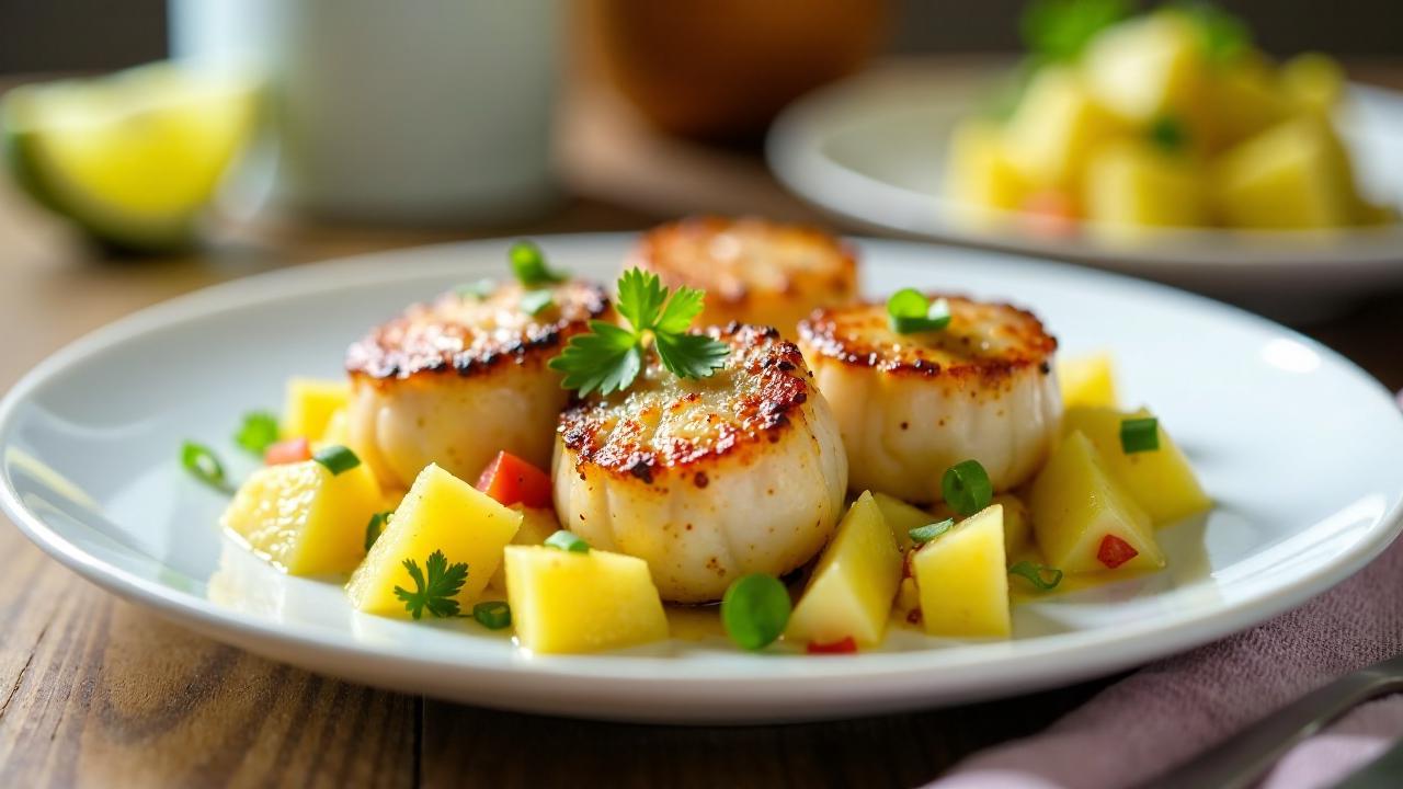 Seared Scallops mit Ananassalsa