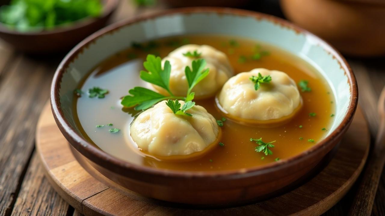 Selbstgemachte Leberknödel Suppe