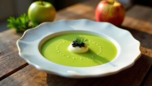 Sellerie-Apfel-Suppe mit Kaviar