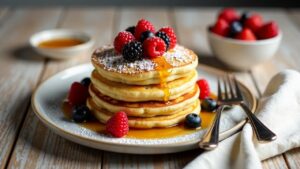 Semolina-Pfannkuchen mit Honig