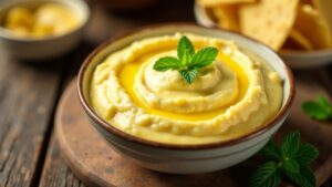 Süßer Ananas- und Hüttenkäse Dip