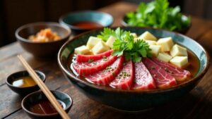 Shabu Shabu – Hotpot mit dünnen Rindfleischscheiben